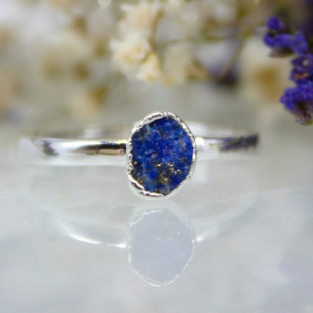 December | Lapis Lazuli Stacking Ring in Sterling Silver