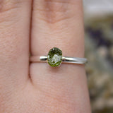 August | Peridot Stacking Ring in Sterling Silver