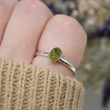 August | Peridot Stacking Ring in Sterling Silver