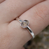 January | Rose Quartz Stacking Ring in Sterling Silver