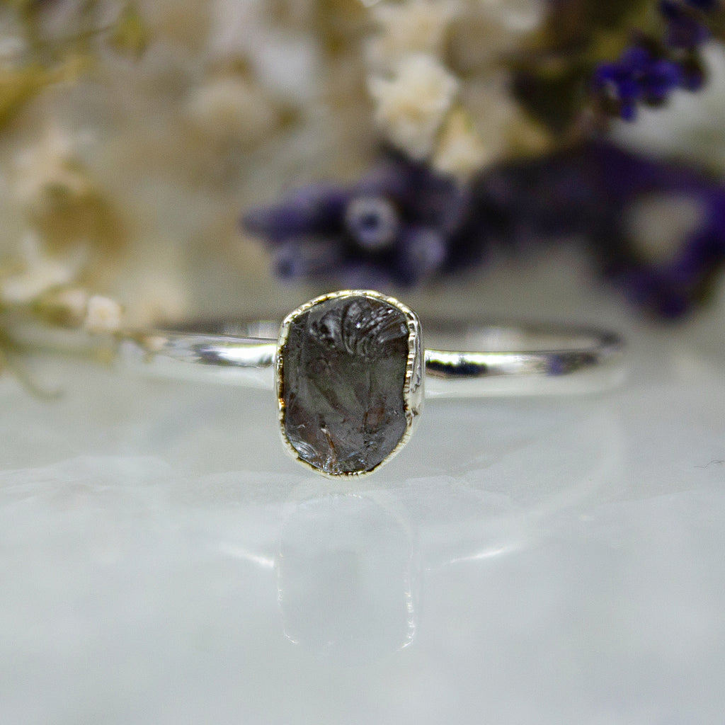 March | Aquamarine Stacking Ring in Sterling Silver