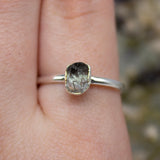 March | Aquamarine Stacking Ring in Sterling Silver