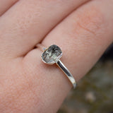 March | Aquamarine Stacking Ring in Sterling Silver
