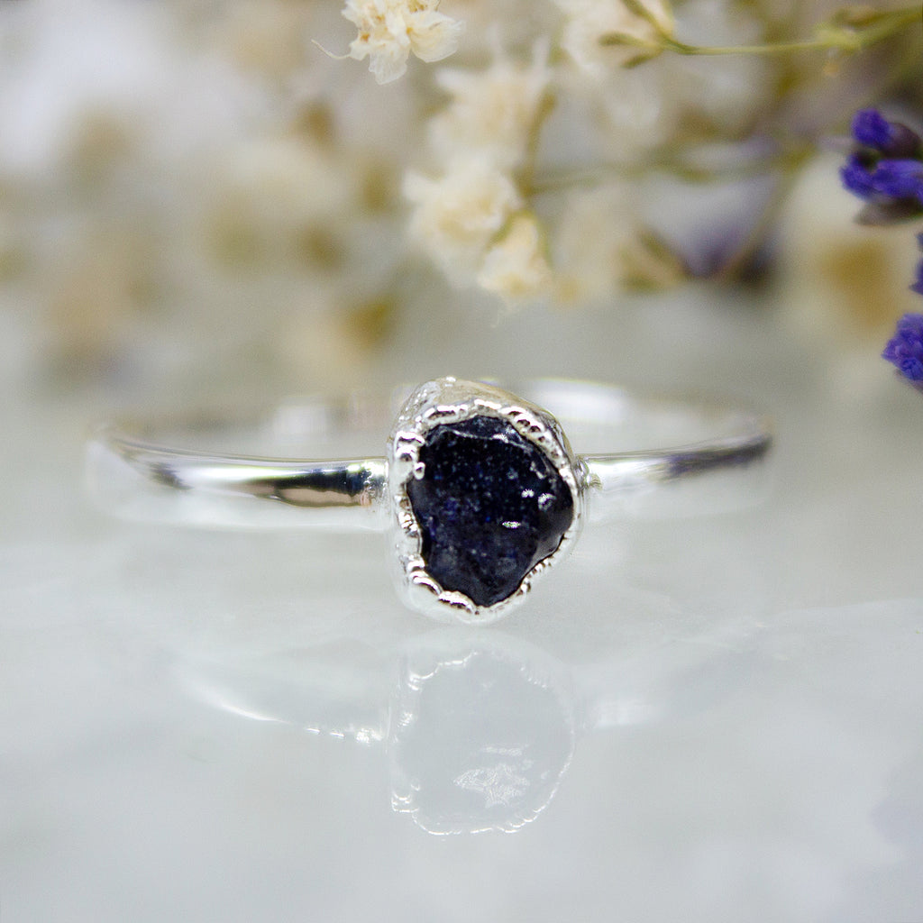 September | Blue Sapphire Stacking Ring in Sterling Silver