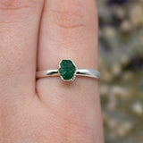 May | Emerald Stacking Ring in Sterling Silver