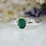 May | Emerald Stacking Ring in Sterling Silver