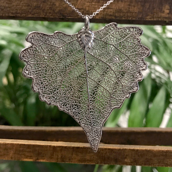 Cottonwood Platinum Leaf Pendant