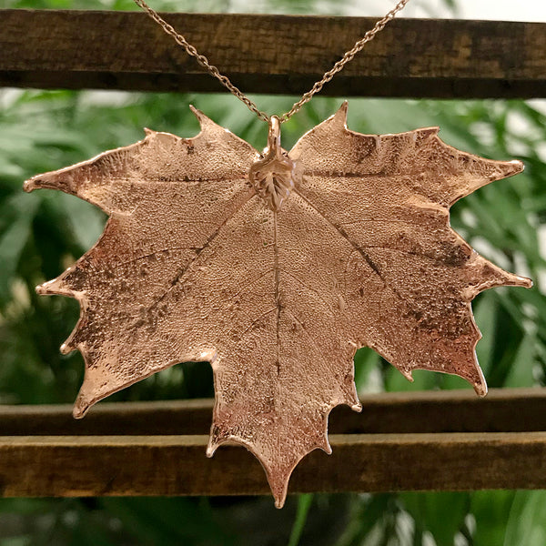 Canadian Maple Rose Gold Plate Leaf