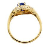 18ct Gold Tanzanite & Diamond Cluster Ring, Size N