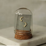 Pave Moon Stud Earrings