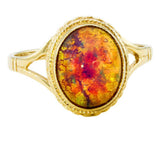 9ct Gold Opal Ring Size M 1/2
