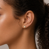 Opal Oval Stud Earrings