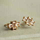 Art Deco Baguette Cut Stud Earrings