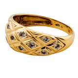 9ct Gold Diamond Band Ring Size N