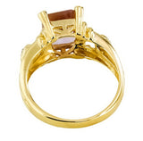 9ct Gold Amethyst & Diamond Ring, Size N