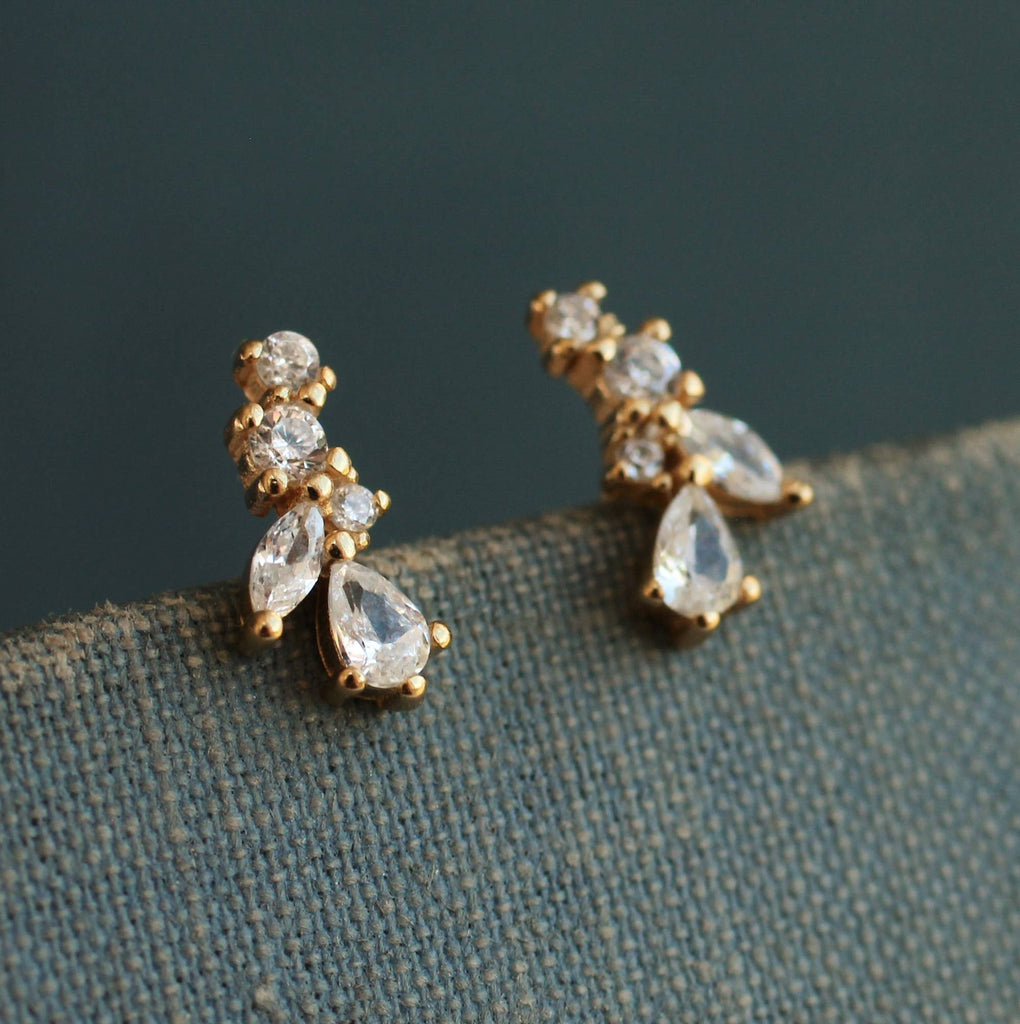Fairy Wing Tiny Petal Leaf Stud Earrings