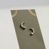 Pave Moon Stud Earrings