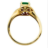 9ct Gold Emerald & Diamond Ring, Size N