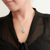 Gold Plate Amazonite Teardrop Necklace