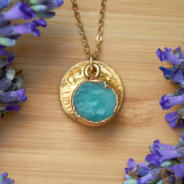 Gold Plate Amazonite Necklace