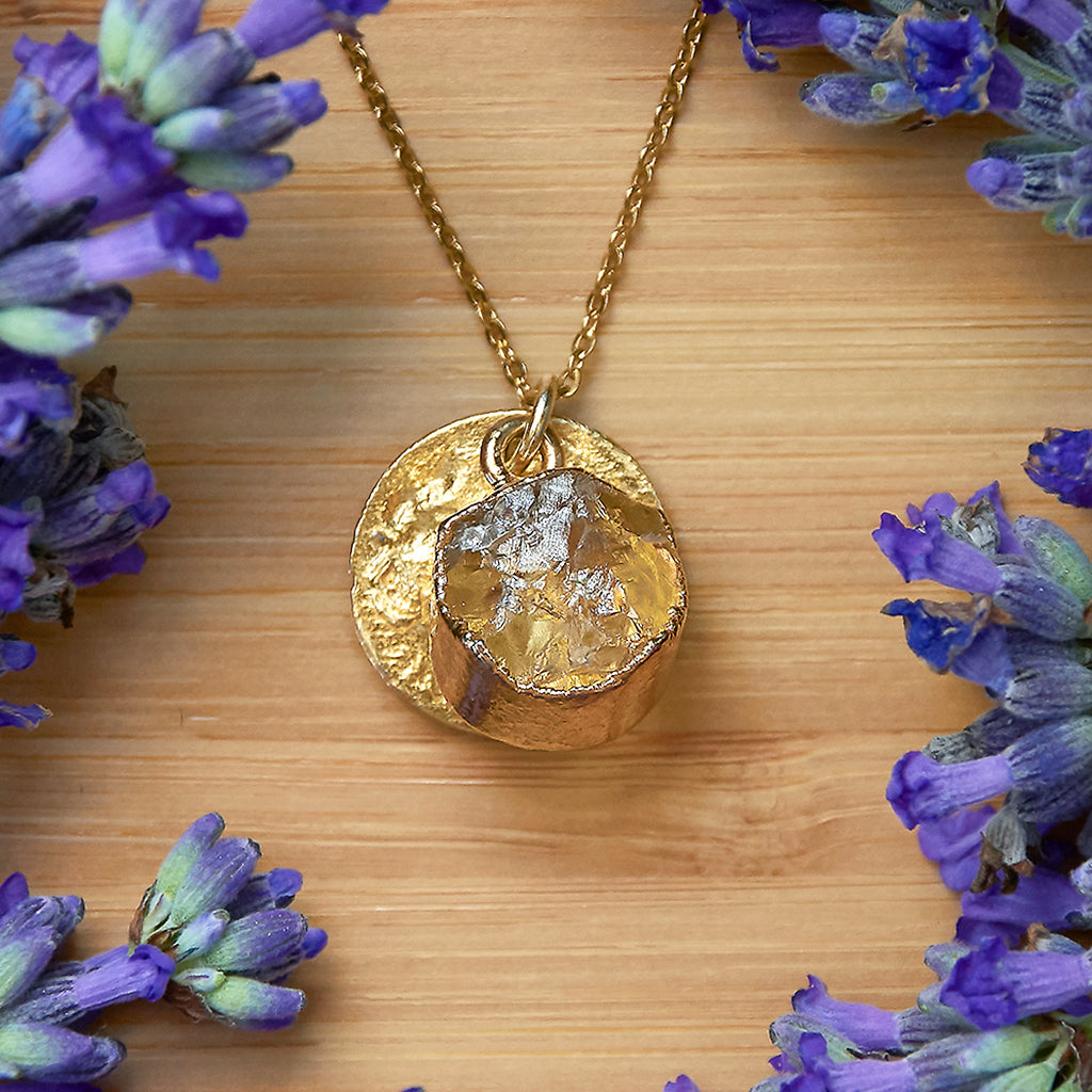 Gold Plate Citrine Necklace