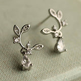 Silver Thorn Stud Earrings