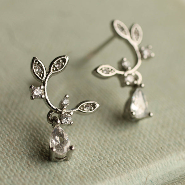 Silver Thorn Stud Earrings