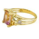9ct Gold Amethyst & Diamond Ring, Size N