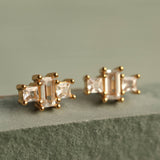 Art Deco Baguette Cut Stud Earrings