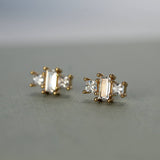 Art Deco Baguette Cut Stud Earrings
