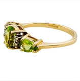 9ct Gold Peridot & Diamond Ring Size J