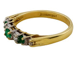 9ct Gold Emerald & Cubic Zirconia Half Eternity Ring, Size O
