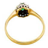 9ct Gold Emerald and Diamond Cluster Size L