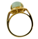 9ct Gold Jade Ring, Size L
