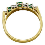 9ct Gold Emerald & Cubic Zirconia Half Eternity Ring, Size O