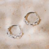 Sterling Silver Pearl Twist Hoops