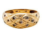 9ct Gold Diamond Band Ring Size N