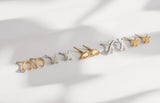 Gold Crescent Studs