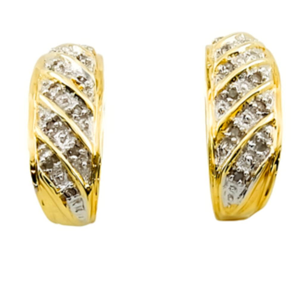 9ct Gold Diamond Drop Earrings