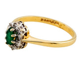 9ct Gold Emerald and Diamond Cluster Size L