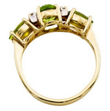 9ct Gold Peridot & Diamond Ring Size J