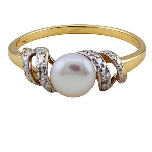 9ct Gold Pearl Ring, Size O