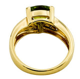9ct Gold Peridot & Cubic Zirconia Ring, Size N