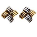 9ct Gold 2 Tone Stud Earrings