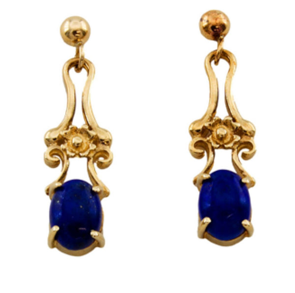 9ct Gold Lapis Lazuli Earrings