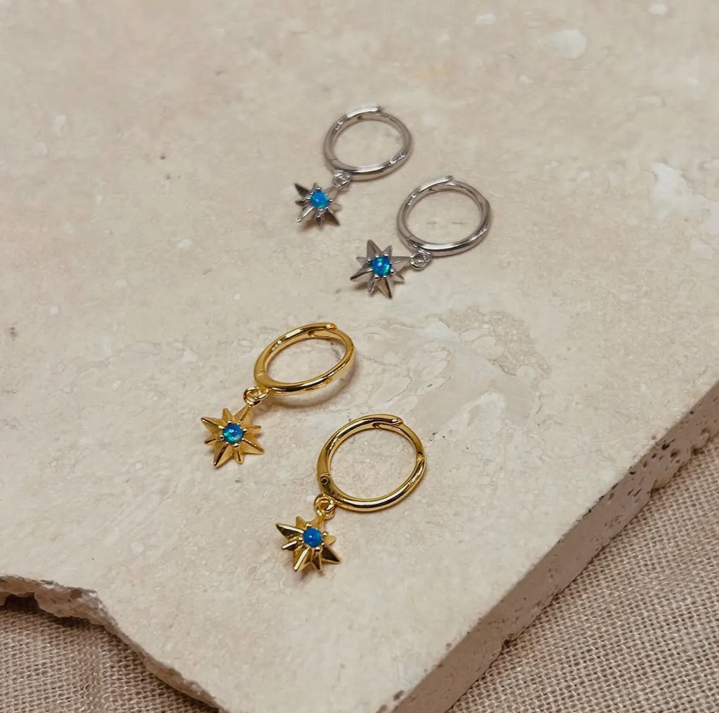 Gold Vermeil Opal Starburst Hoops