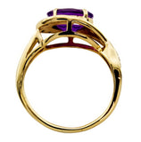 9ct Gold Amethyst and Diamond Ring, Size M