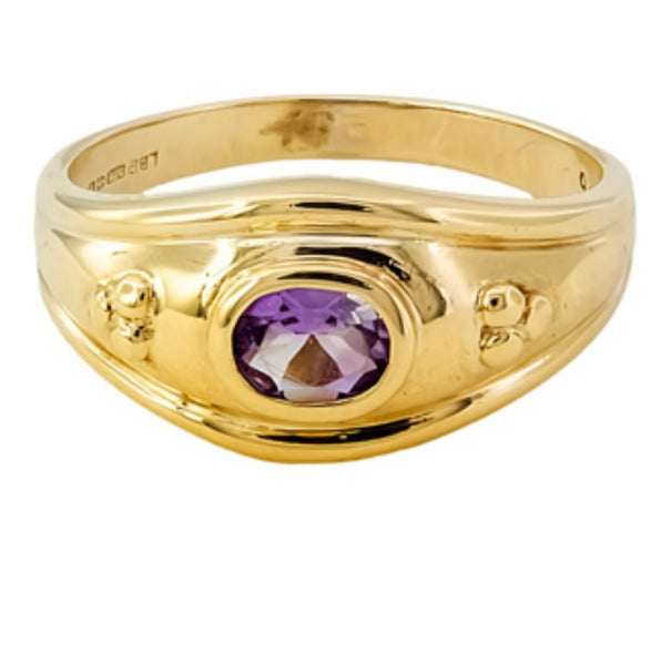 9ct Gold Amethyst Ring Size O