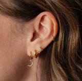 Gold Vermeil Diamante Star Huggie Hoops