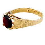 9ct Gold Vintage Garnet Ring, Size P